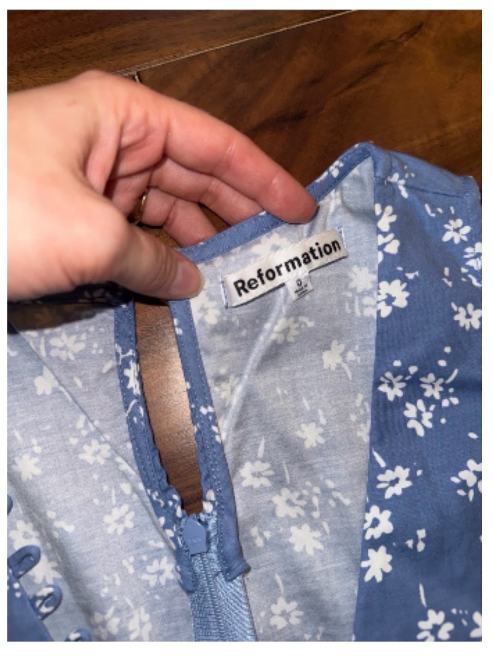 Reformation Blue Floral Smocked Girls' Dress - Picture 4 of 4